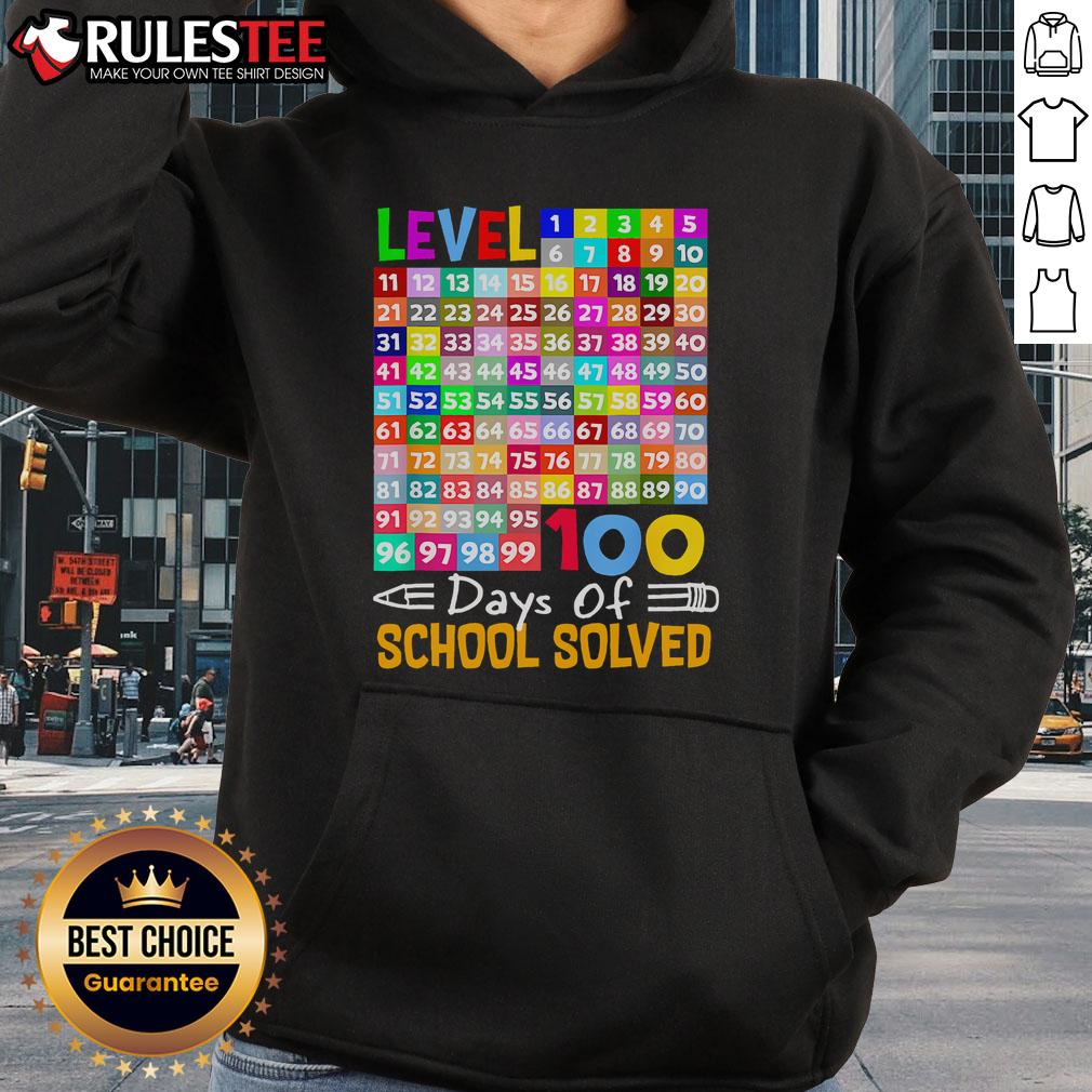 Top Level 100 Days Of School Solved Math Teacher Students T-Shirt - Image 2
