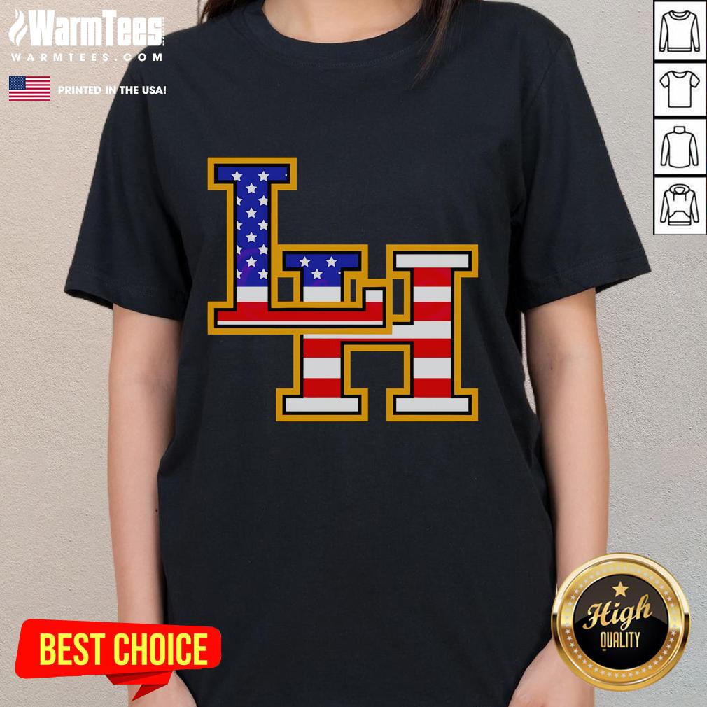 Top Liberty Hill Panthers Crown Trio USA Flag Patriotic Fourth Of July T-Shirt - Image 3