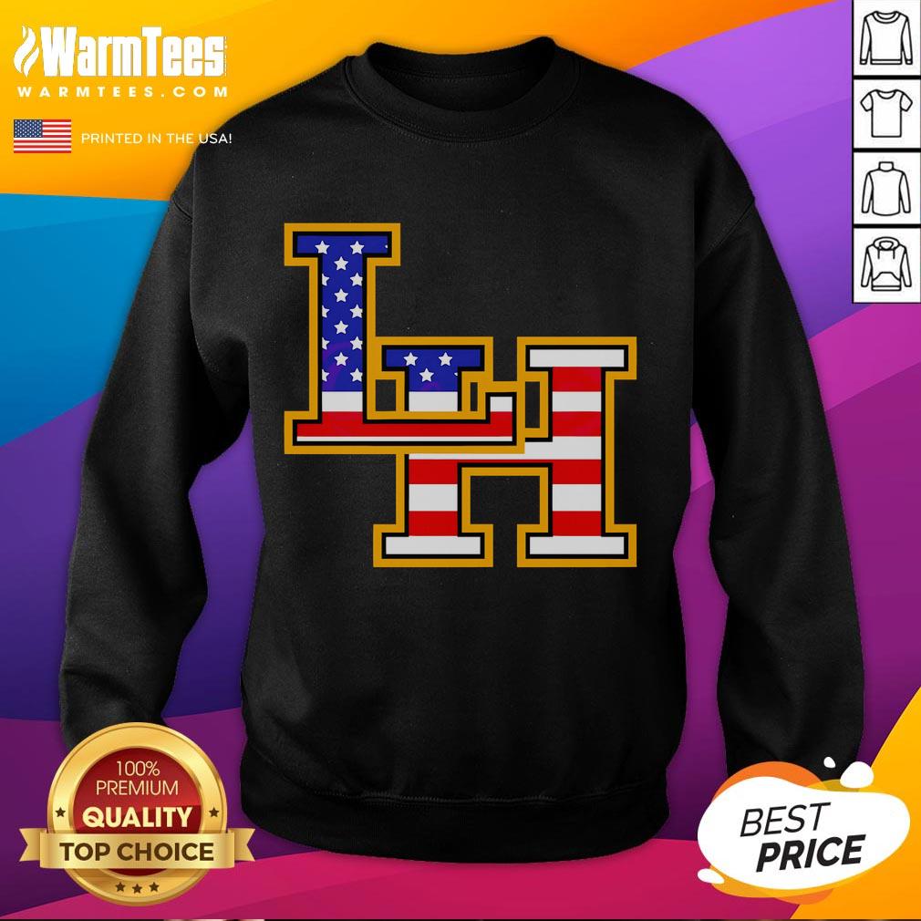 Top Liberty Hill Panthers Crown Trio USA Flag Patriotic Fourth Of July T-Shirt - Image 5
