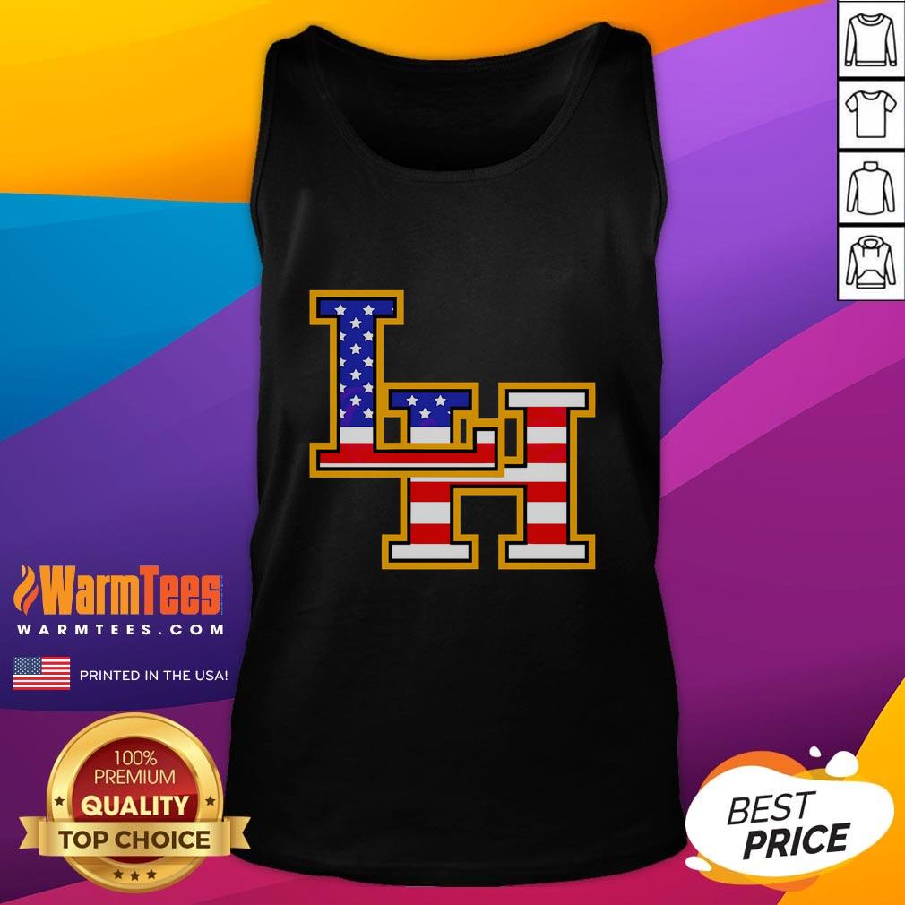Top Liberty Hill Panthers Crown Trio USA Flag Patriotic Fourth Of July T-Shirt - Image 4