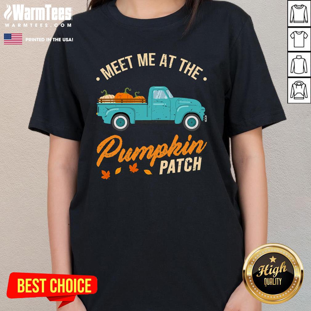 Top Meet Me At The Pumpkin Patch Truck Halloween Hello Fall 2024 T-Shirt - Image 2