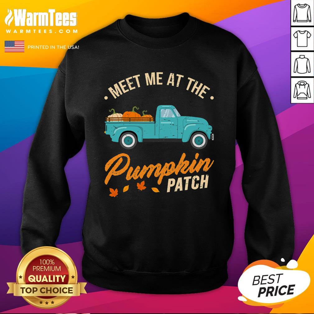 Top Meet Me At The Pumpkin Patch Truck Halloween Hello Fall 2024 T-Shirt - Image 4