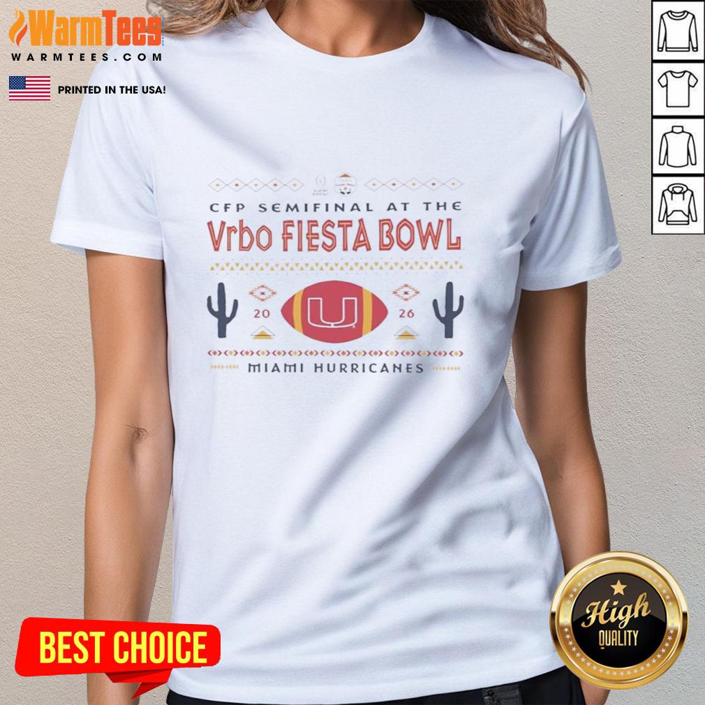 Top Miami Hurricanes CFP Semifinal At The Vrbo Fiesta Bowl 2026 T-Shirt - Image 3