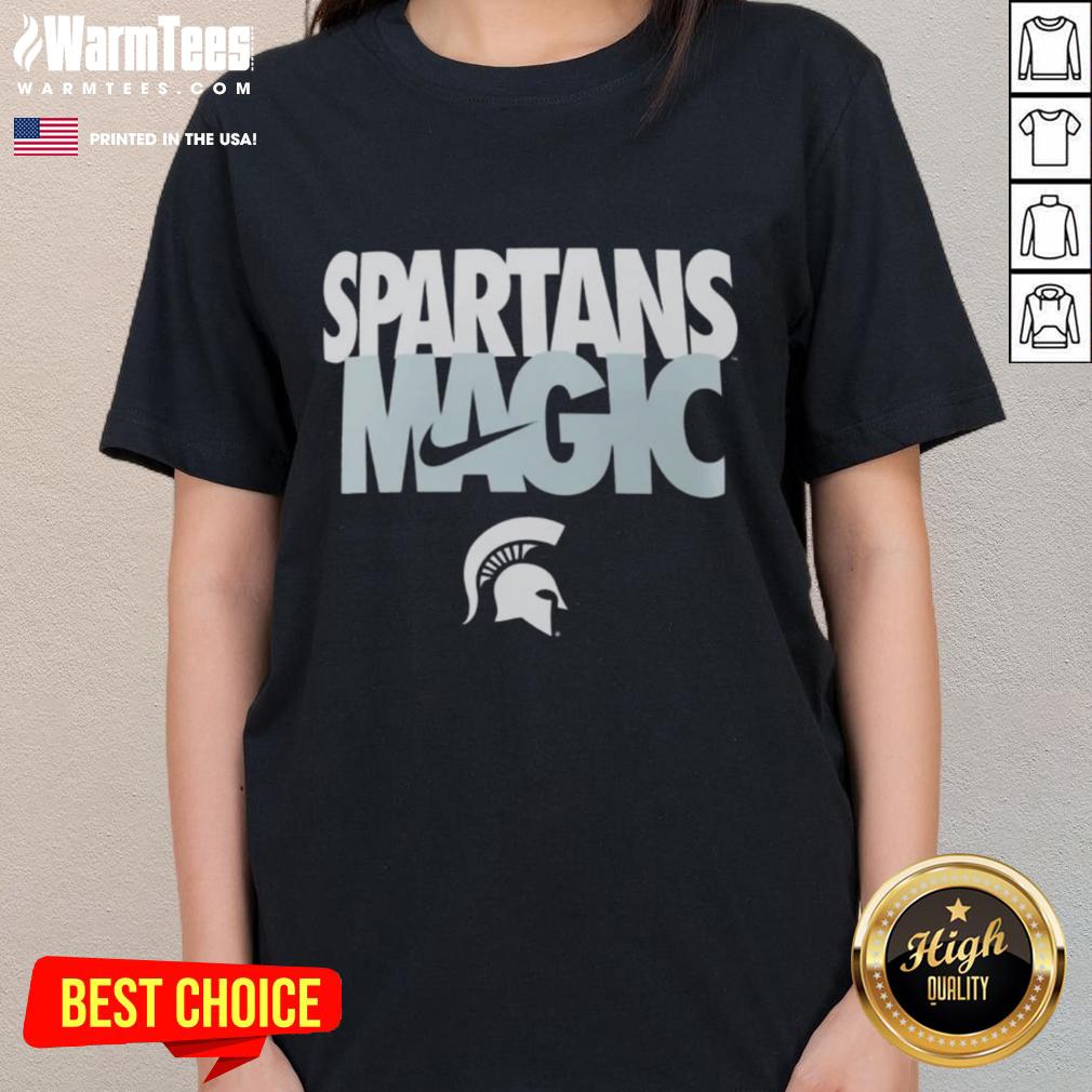 Top Michigan State Spartans Football Spartans Magic Nike Logo T-Shirt - Image 3