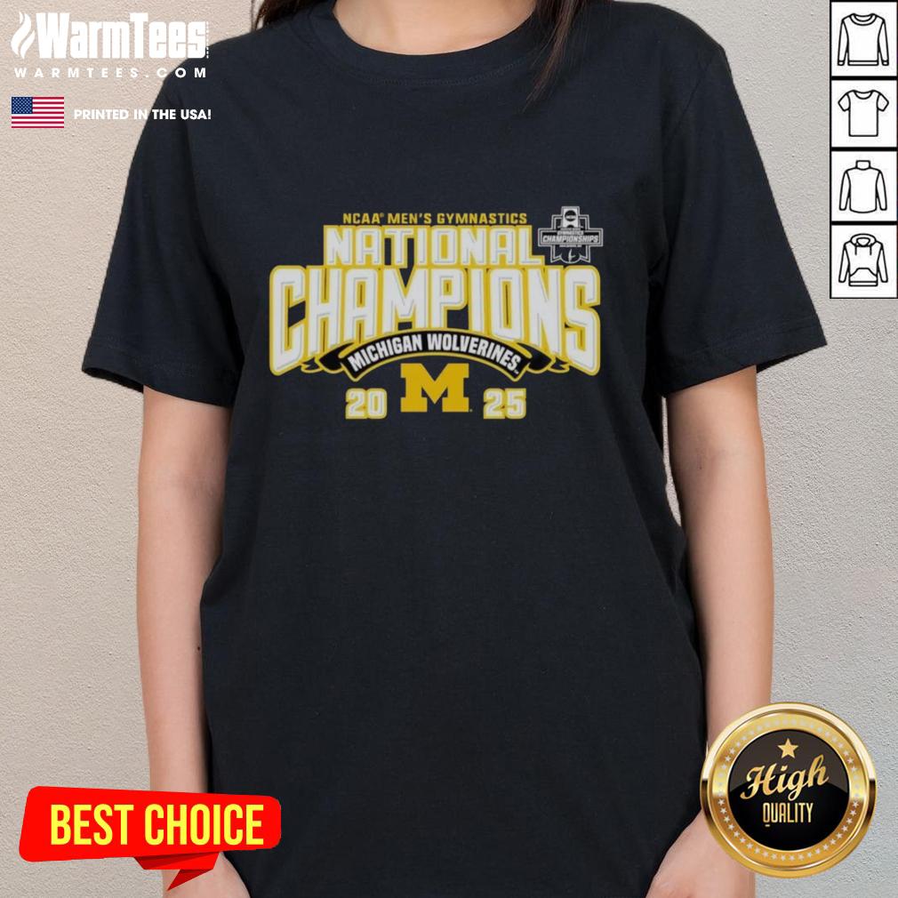 Top Michigan Wolverines 2025 NCAA Men's Gymnastics National Champions T-Shirt - Image 3