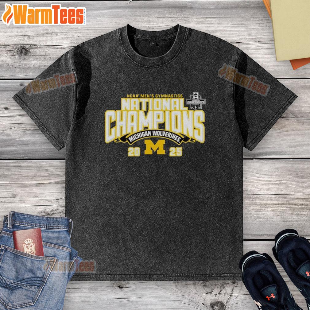 Top Michigan Wolverines 2025 NCAA Men's Gymnastics National Champions T-Shirt - Image 6