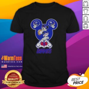 Top Mickey Hands Heart Love New York Giants Football T-Shirt
