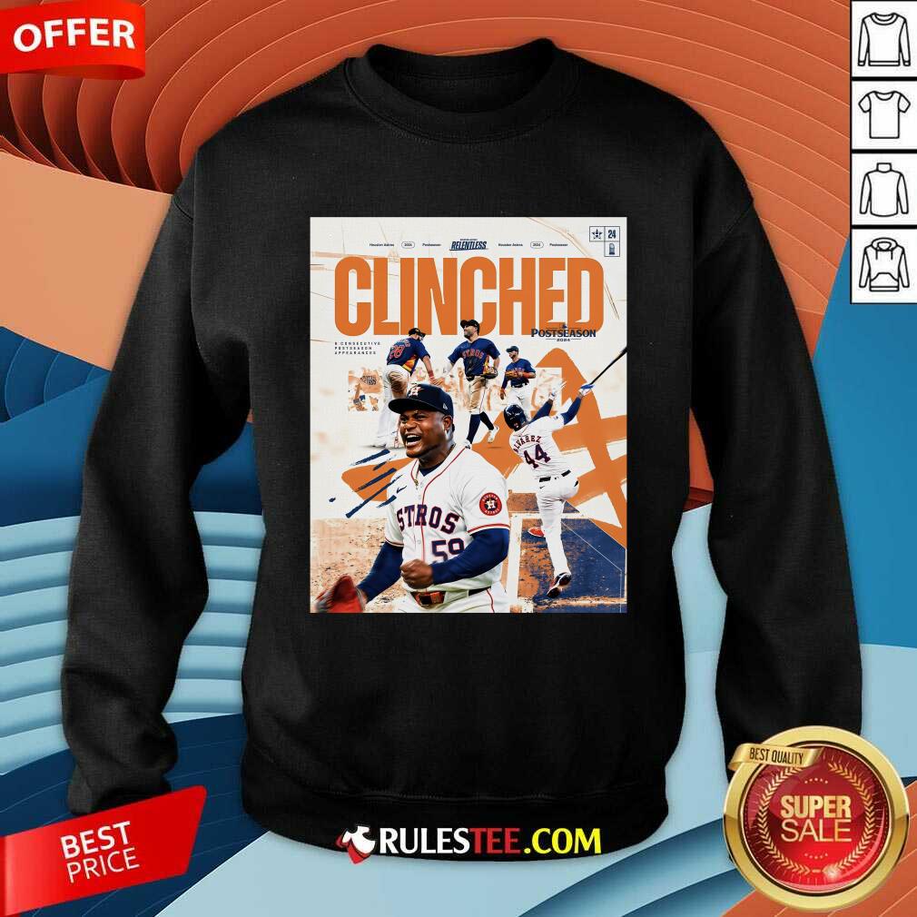 Top MLB Postseason 2024 Clinched Is Houston Astros T-Shirt - Image 3