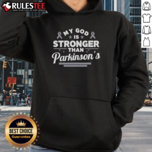 Alternative view of Top My God Is Stronger Than Parkinson's Disease Faith Ribbon T-Shirt