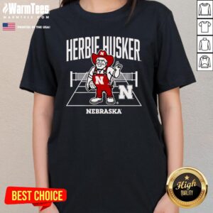 Alternative view of Top Nebraska Volleyball Herbie Mascot T-Shirt