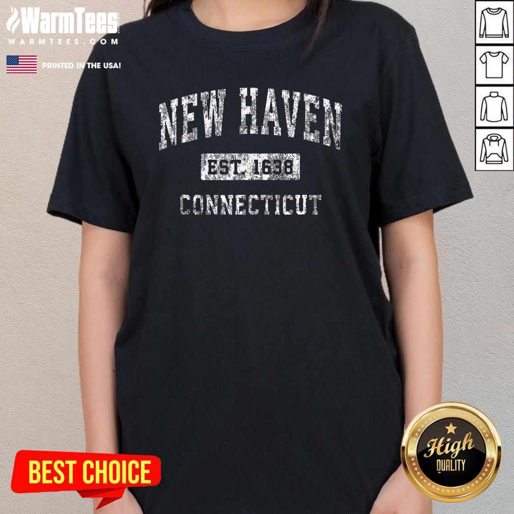 Top New Haven Connecticut Ct Vintage Established Sports T-Shirt - Image 2