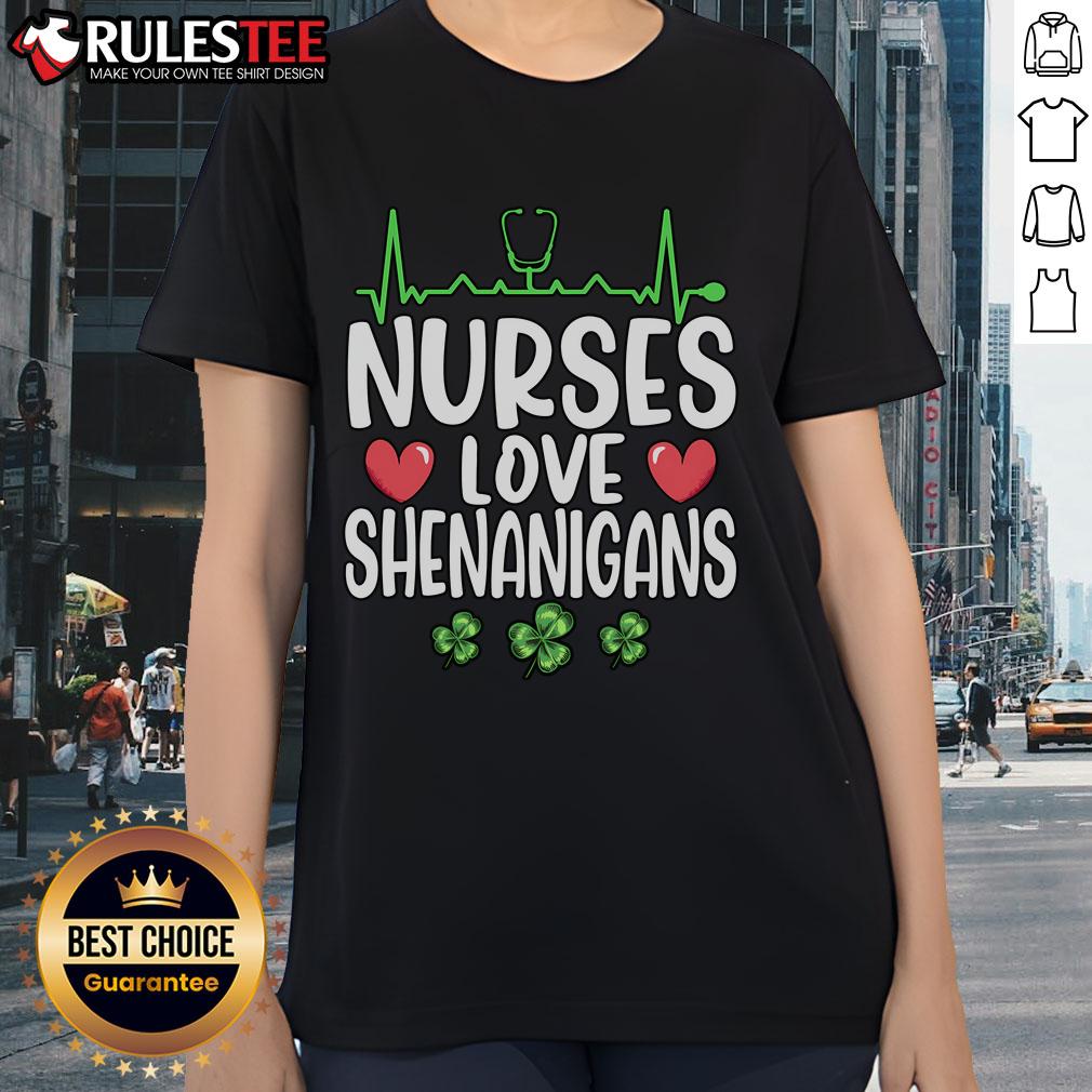 Top Nurses Love Shenanigans Saint Patrick's Day T-Shirt - Image 3