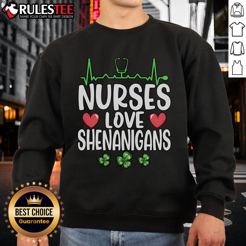 Top Nurses Love Shenanigans Saint Patrick's Day T-Shirt - Image 5