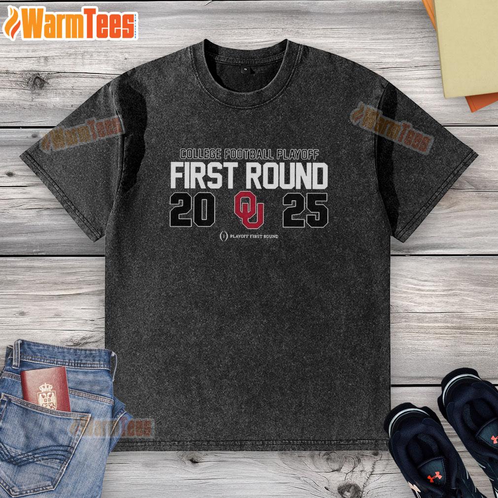 Top Oklahoma Sooners Ncaa 2025 College Football Playoff First Round Logo T-Shirt - Image 6