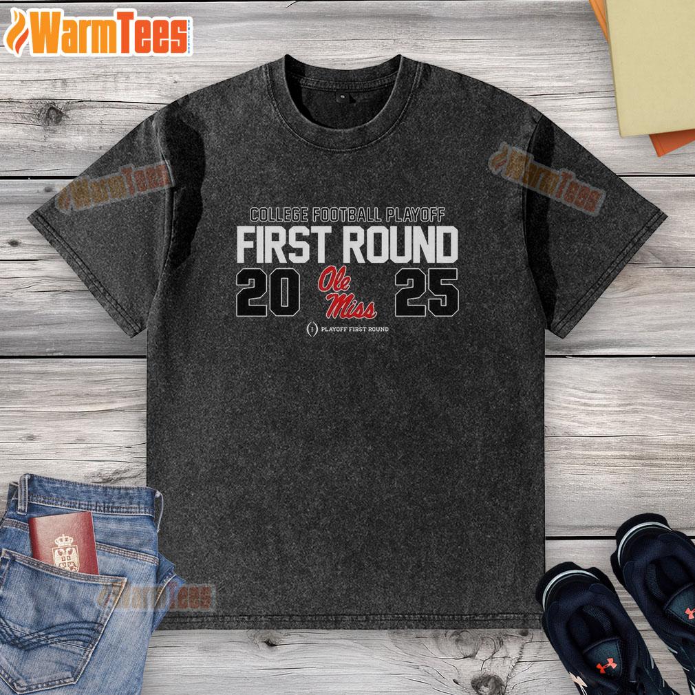 Top Ole Miss Rebels Ncaa 2025 College Football Playoff First Round Logo T-Shirt - Image 6