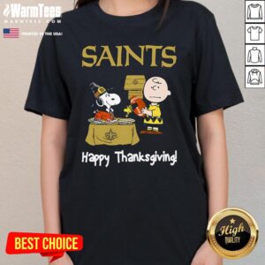 Alternative view of Top Peanuts New Orleans Saints Football Happy Thanksgiving T-Shirt