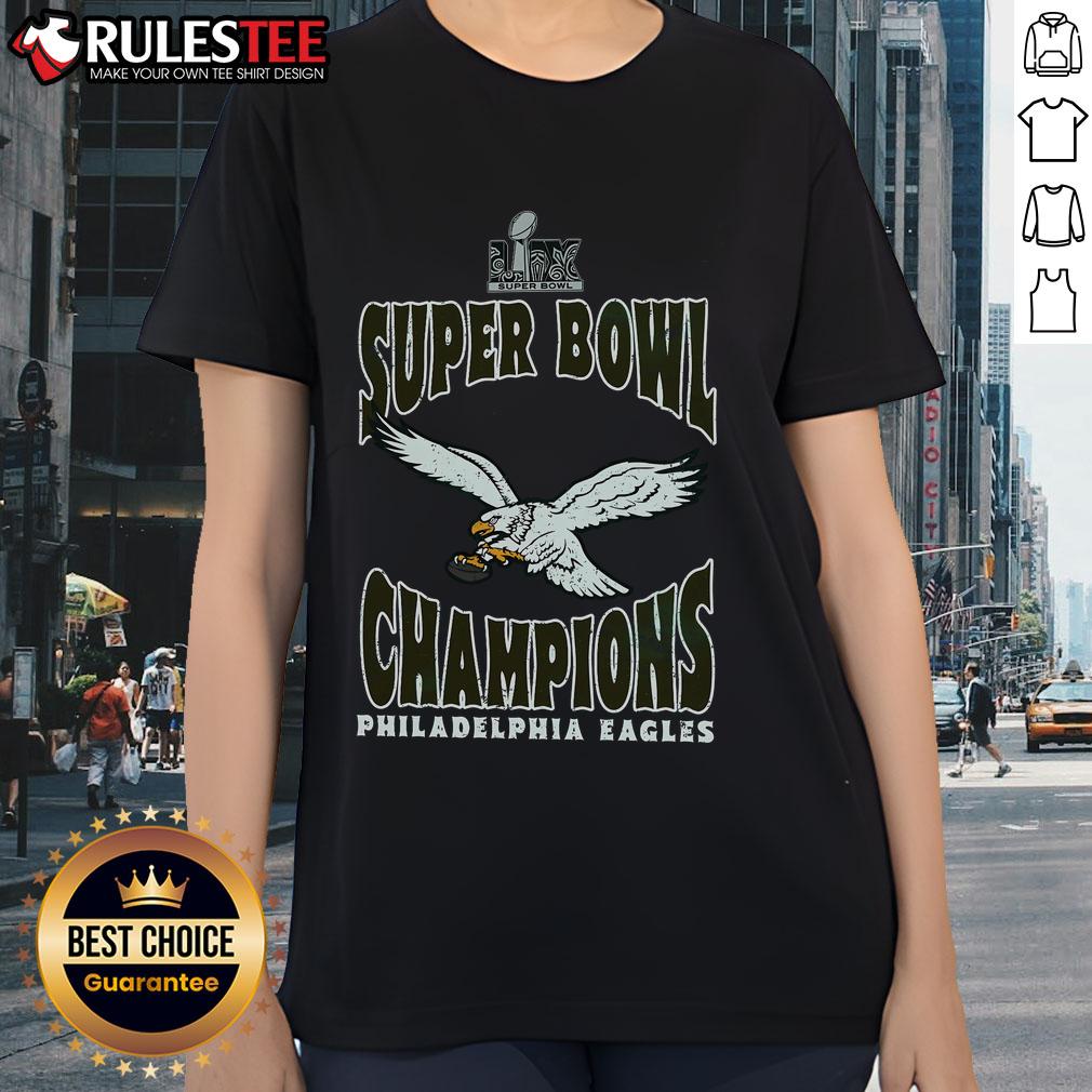 Top Philadelphia Eagles Majestic Threads Super Bowl LIX Champions Retro T-Shirt - Image 3