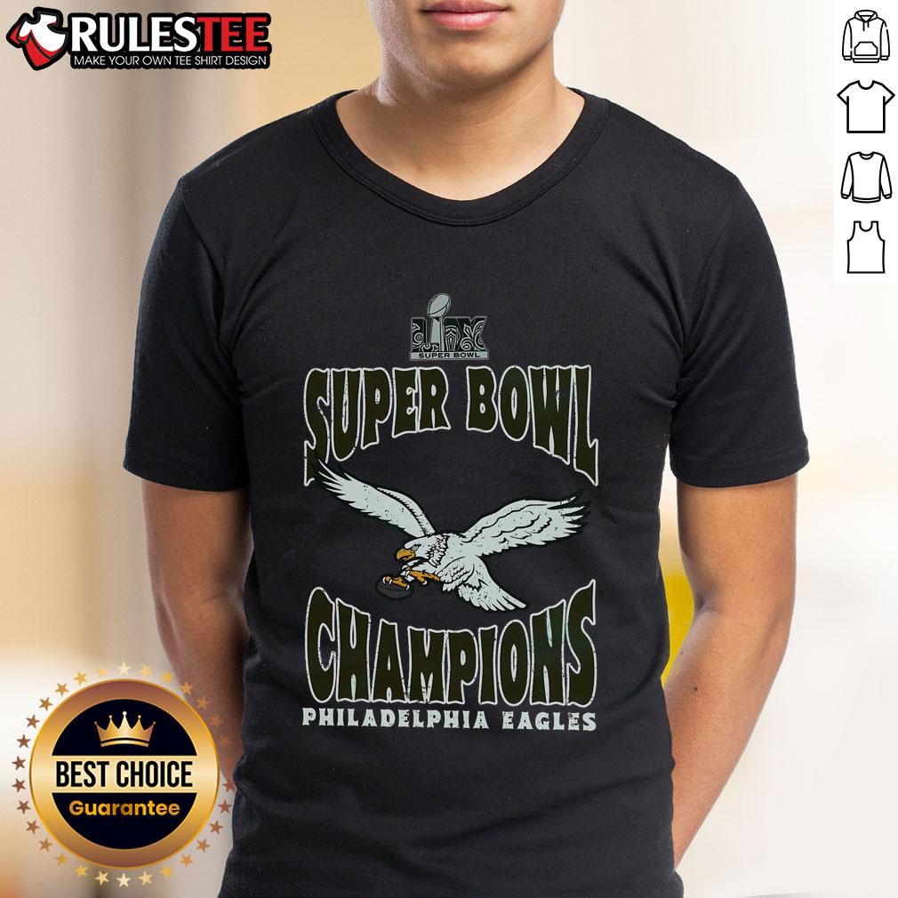 Top Philadelphia Eagles Majestic Threads Super Bowl LIX Champions Retro T-Shirt