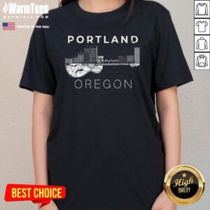 Alternative view of Top Portland Souvenir Oregon Lover Music Guitar T-Shirt