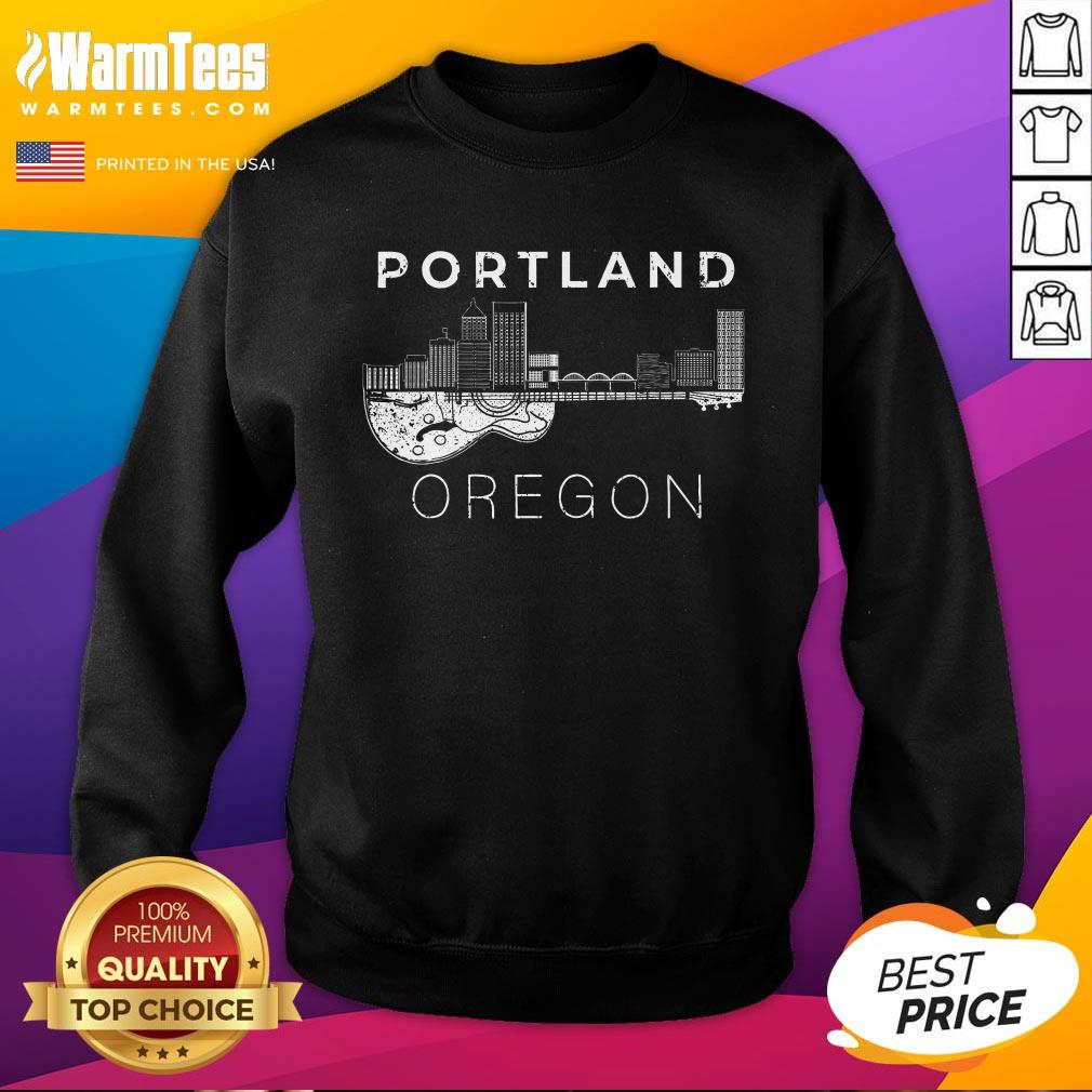 Top Portland Souvenir Oregon Lover Music Guitar T-Shirt - Image 4