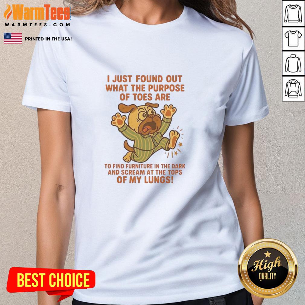 Top Pug I Just Found Out What The Purpose Of Toes T-Shirt - Image 3
