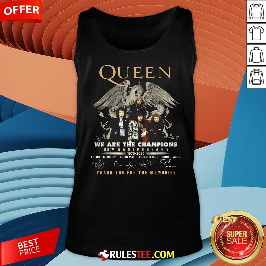 Top Queen We Are The Champions 55th Anniversary 1970-2025 Thank You For The Memories T-Shirt - Image 5