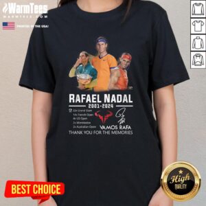 Alternative view of Top Rafael Nadal 2001-2024 Thank You For The Memories T-Shirt