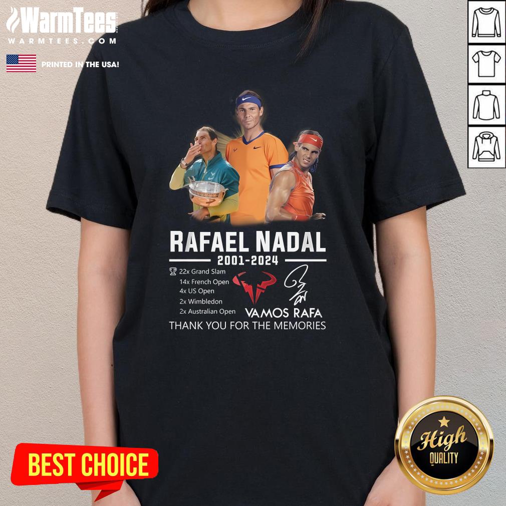 Top Rafael Nadal 2001-2024 Thank You For The Memories T-Shirt - Image 2