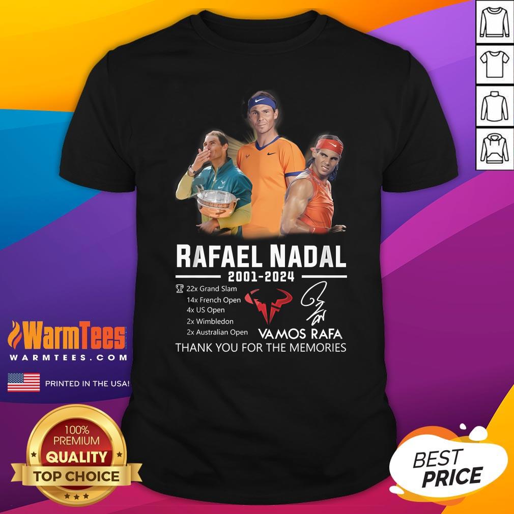 Top Rafael Nadal 2001-2024 Thank You For The Memories T-Shirt
