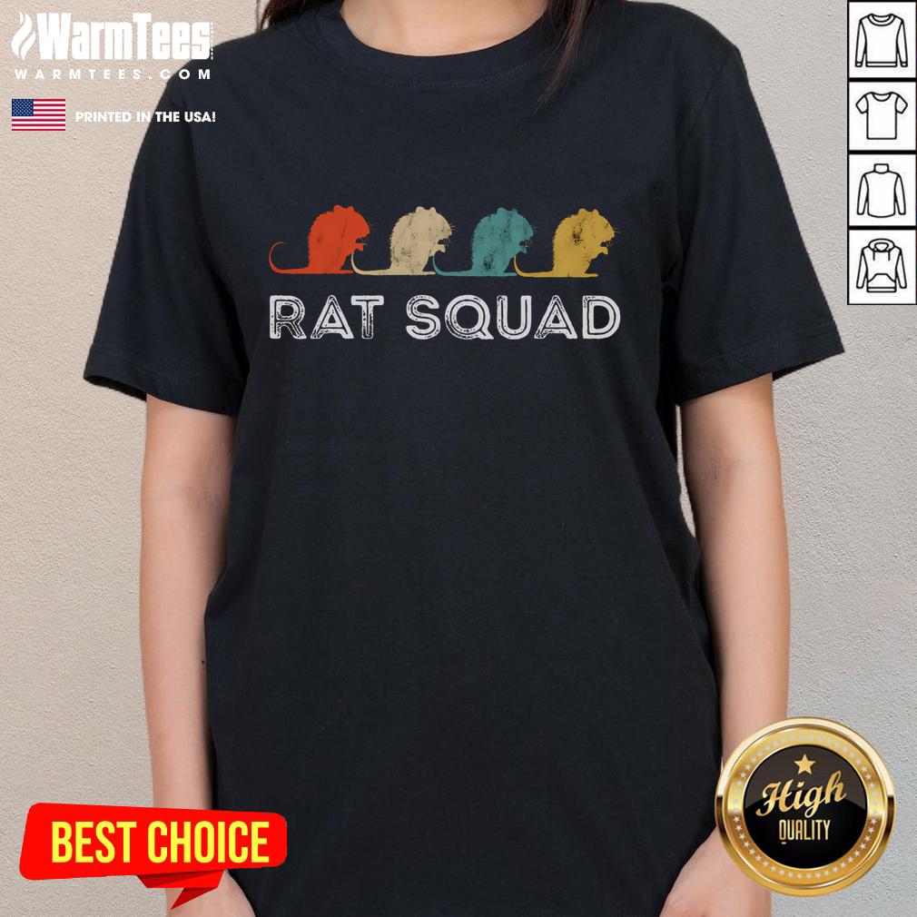 Top Rat Squad Retro Vintage Rat Owner Rodent Mouse Rat Lover T-Shirt - Image 3