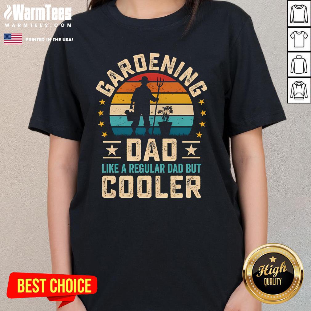 Top Retro Sunset Gardening Dad Cooler Garden Father T-Shirt - Image 2