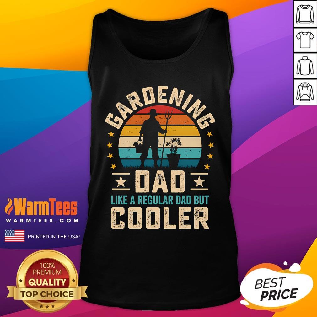 Top Retro Sunset Gardening Dad Cooler Garden Father T-Shirt - Image 5