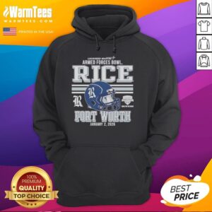 Alternative view of Top Rice Owls Football 2026 Armed Forces Bowl Fort Worth Helmet T-Shirt