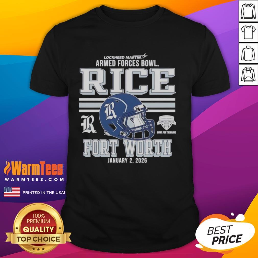 Top Rice Owls Football 2026 Armed Forces Bowl Fort Worth Helmet T-Shirt