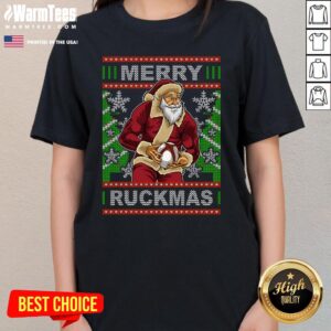 Alternative view of Top Rugby Christmas Santa Merry Ruckmas Xmas T-Shirt