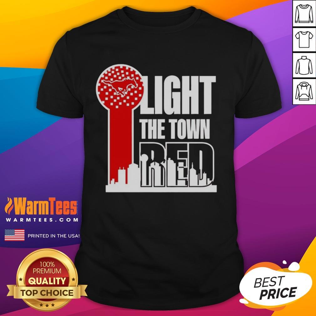 Top SMU Mustangs Light The Town Red T-Shirt