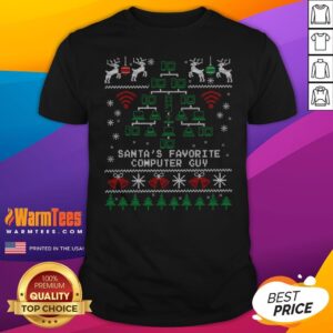 Top Santa's Favorite Computer Guy Tech Support Christmas T-Shirt