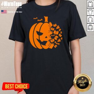 Alternative view of Top Scary Pumpkin Ghost Bat Halloween T-Shirt