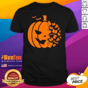 Top Scary Pumpkin Ghost Bat Halloween T-Shirt