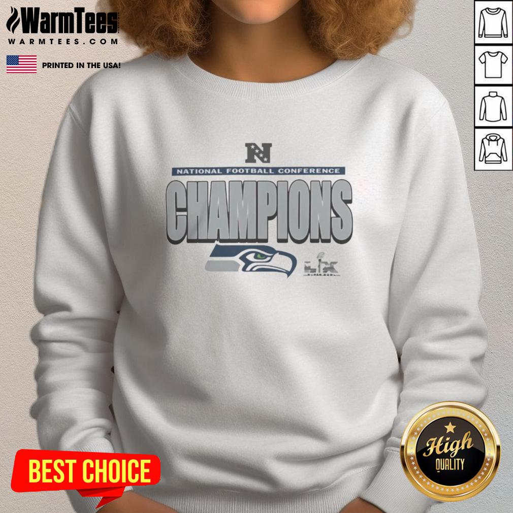 Top Seattle Seahawks 2025 National Football Conference Champions Locker Room T-Shirt - Image 5