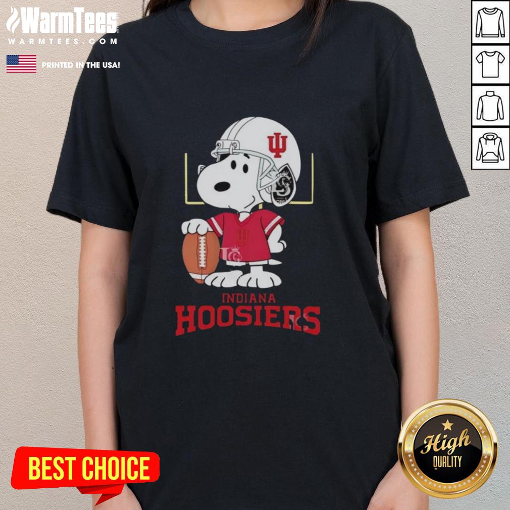 Top Snoopy With Indiana Hoosiers Jersey T-Shirt - Image 3