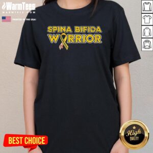 Alternative view of Top Spina Bifida Warrior Yellow Ribbon T-Shirt