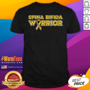 Top Spina Bifida Warrior Yellow Ribbon T-Shirt