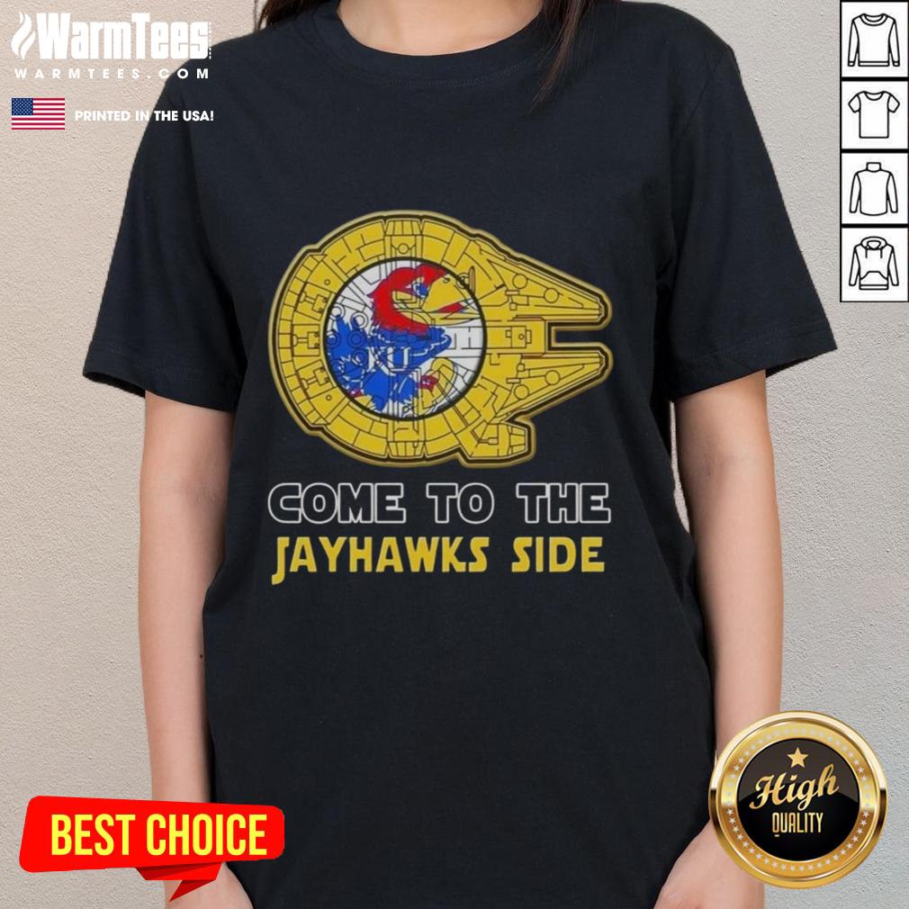Top Star Wars Come To The Kansas Jayhawks Side T-Shirt - Image 3