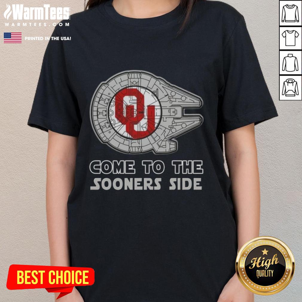 Top Star Wars Come To The Oklahoma Sooners Side T-Shirt - Image 3