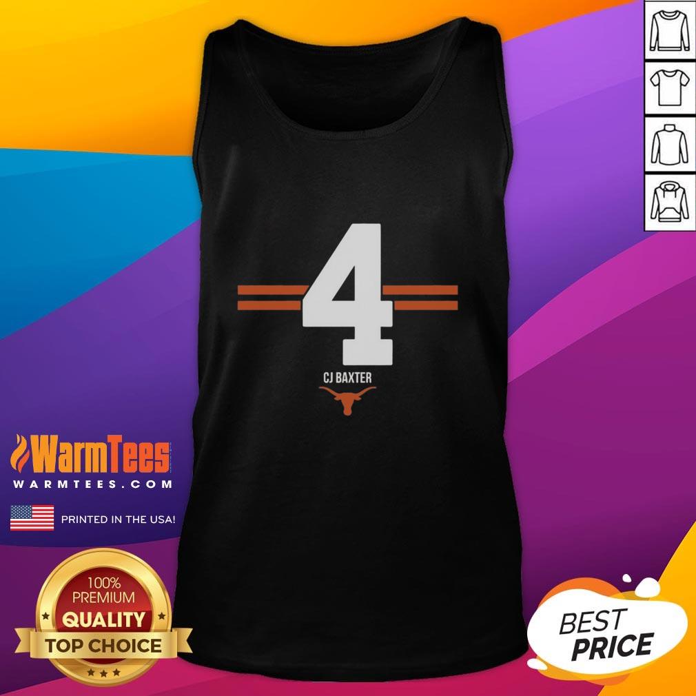 Top Texas Longhorns Football CJ Baxter #4 Stripe T-Shirt - Image 4