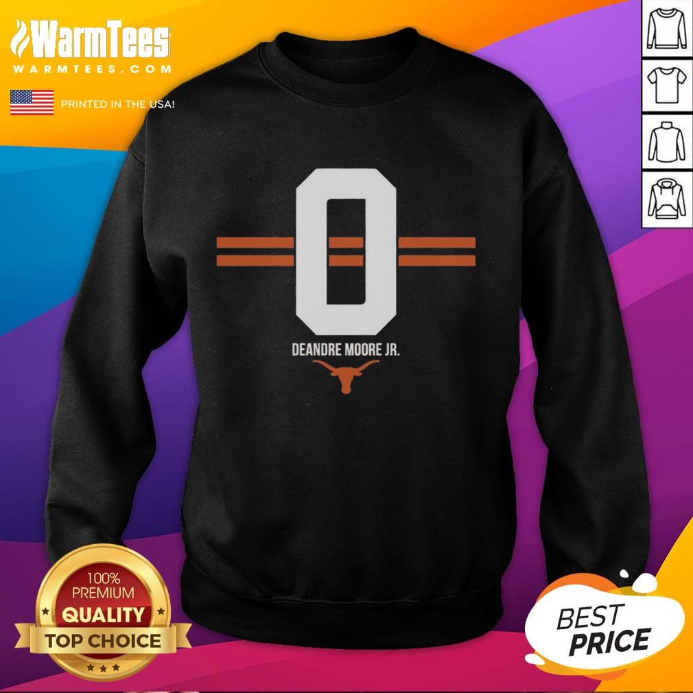 Top Texas Longhorns Football DeAndre Moore Jr. #0 Stripe T-Shirt - Image 5
