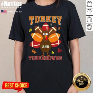 Alternative view of Top Thanksgiving Turkey And Touchdowns Football T-Shirt