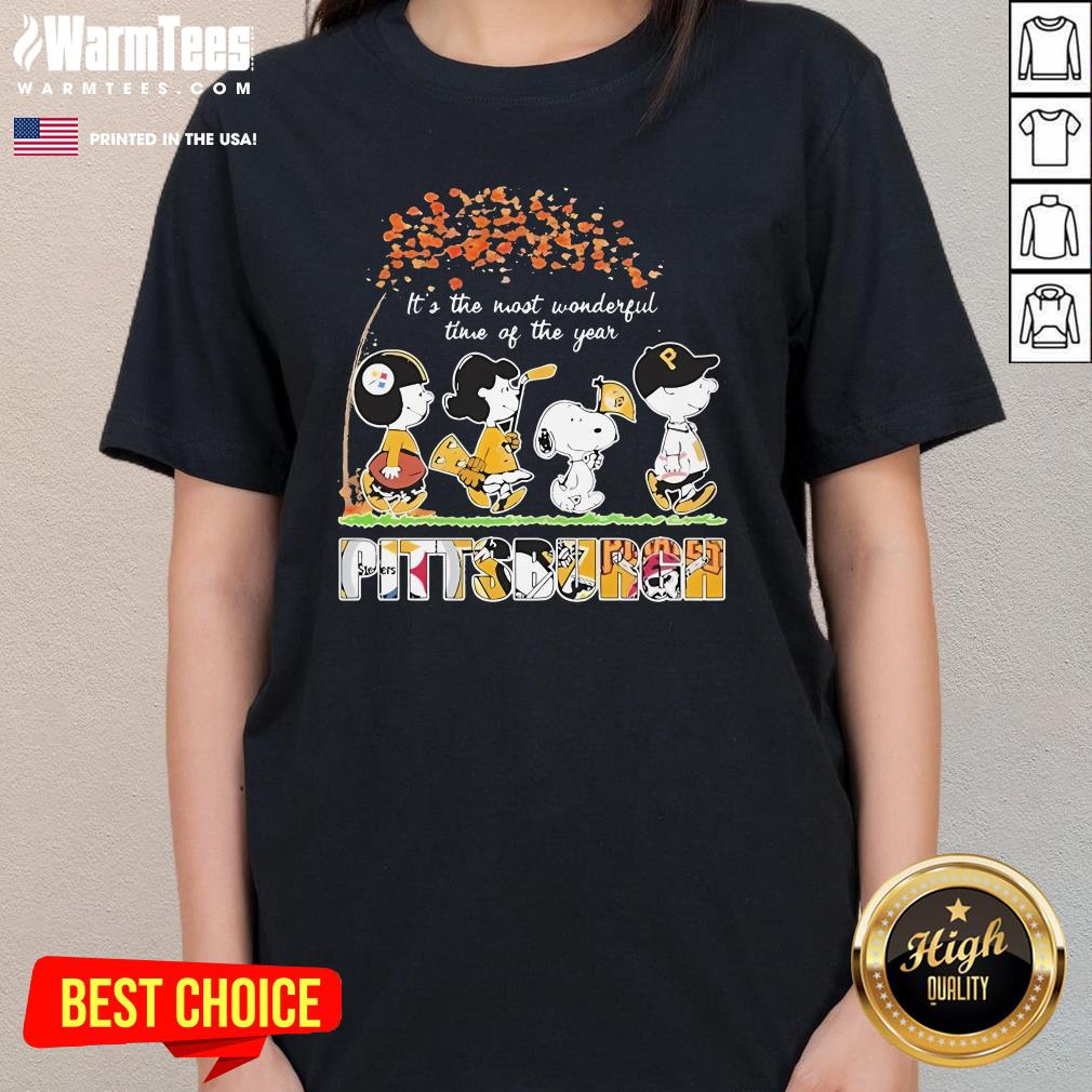 Top The Peanuts Pittsburgh Sports It's The Most Wonderful Time Of The Year T-Shirt - Image 2
