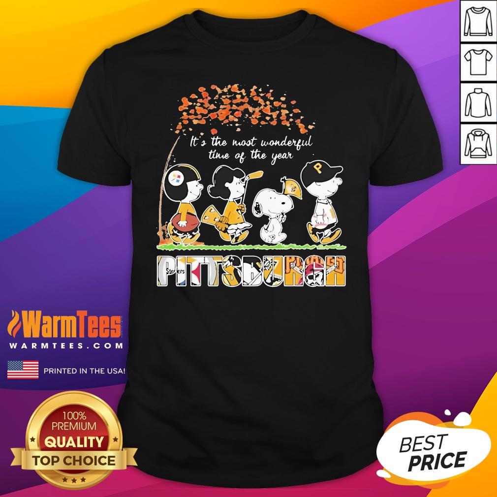 Top The Peanuts Pittsburgh Sports It's The Most Wonderful Time Of The Year T-Shirt